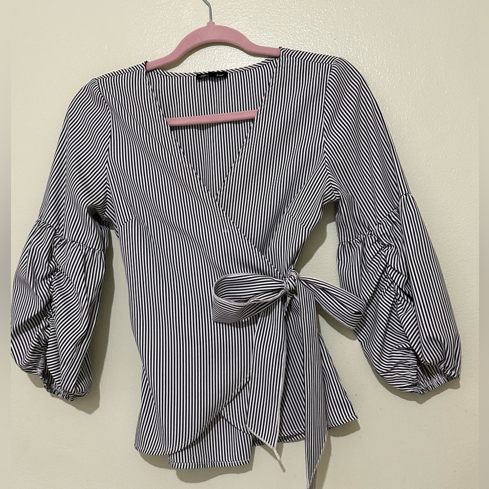 Striped Puff Sleeve Blouse